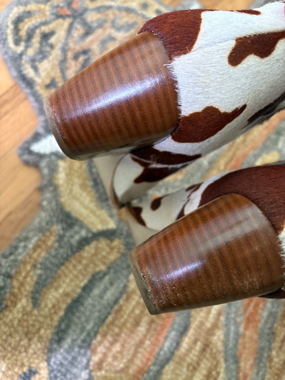 Matisse Caty Brown Cow Spot Heeled Ankle Boots Women's 10 - Picture 8 of 12